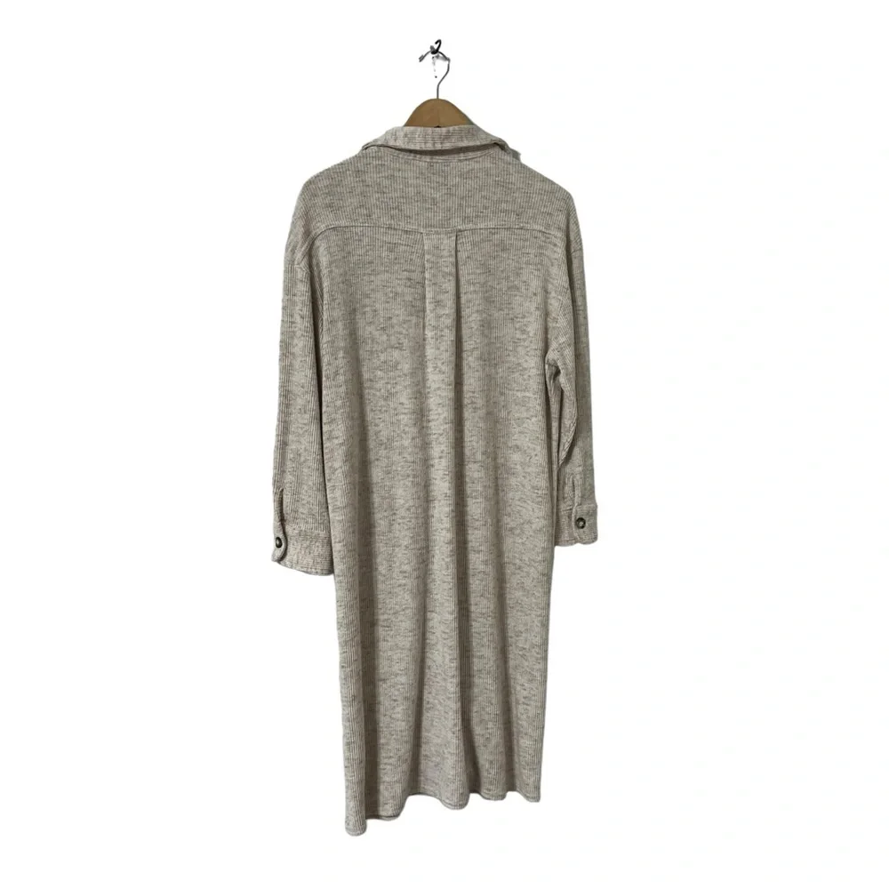 RESA Oatmeal Button Down Knit Collared Long Sweater Cardigan